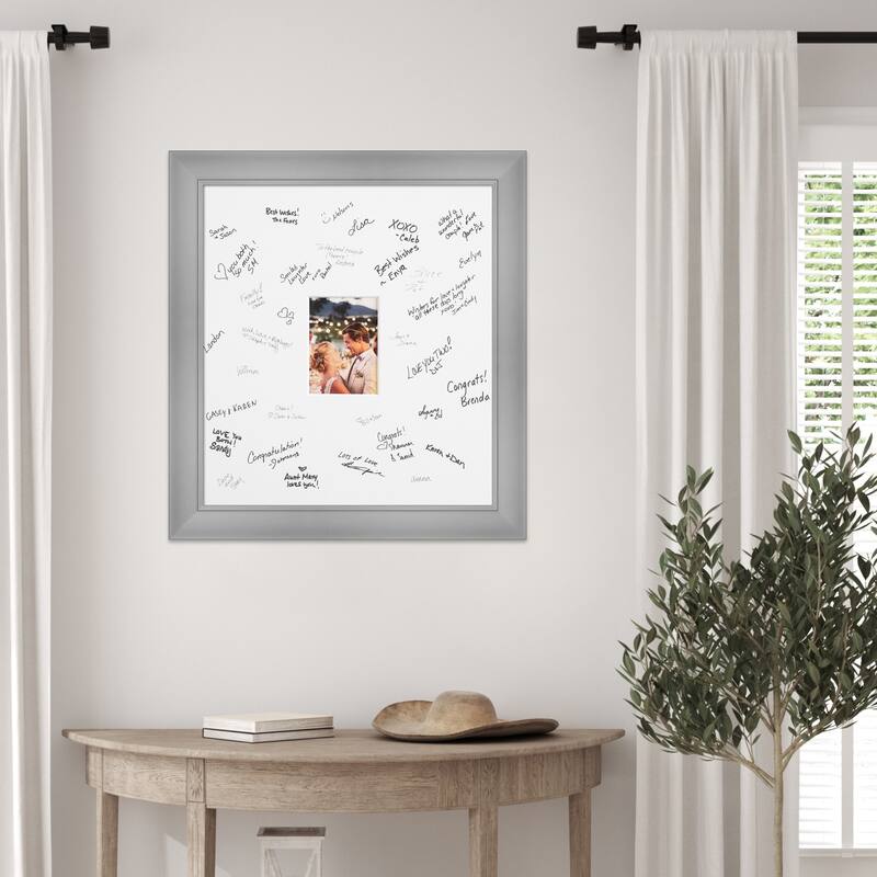 Flair Signature Mat Picture Frame - Autograph Photo Frame Guest Book Alternative for Weddings, Graduations, or Retirement