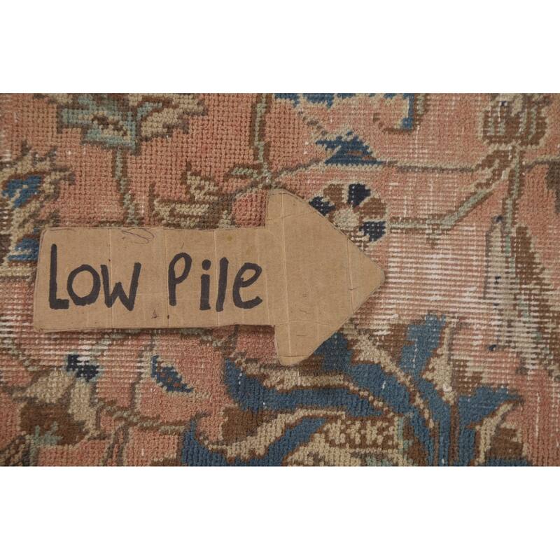 Hand Knotted Oriental 100% Wool Carpet Traditional All-Over Coral Tabriz Area Rug - 12' 6'' X 9' 2''