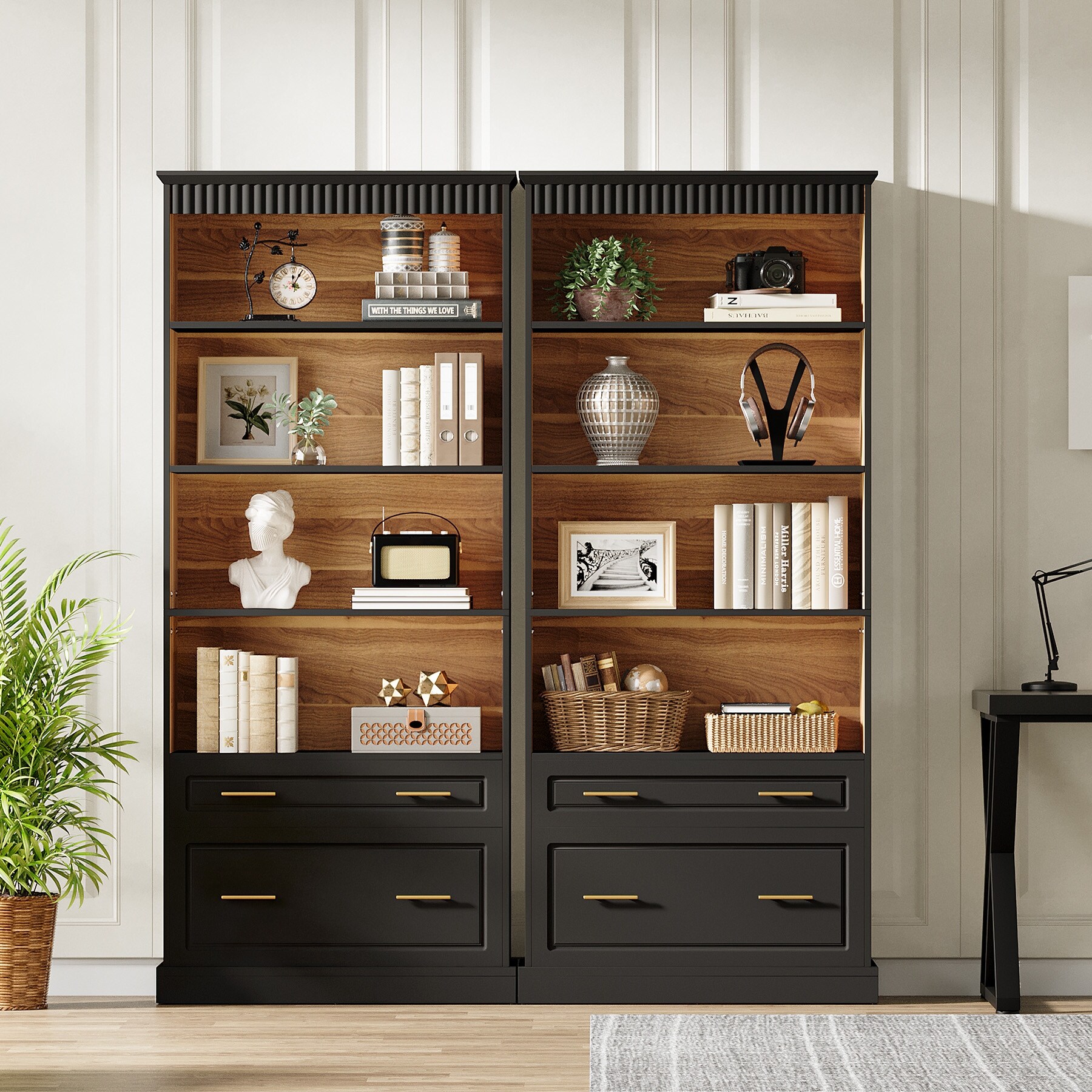 Kids Bookshelf, Wooden Toy Storage Organizer with Cubby