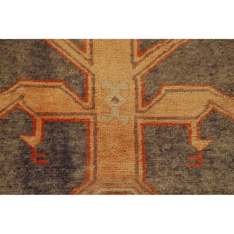 Tribal Ardebil Vintage Persian Runner Rug Hand-Knotted Wool Carpet - 4'5" x 10'7"