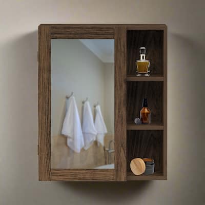 Teamson Home Ellery Removable Medicine Cabinet with Mirrored Door, Open Shelves
