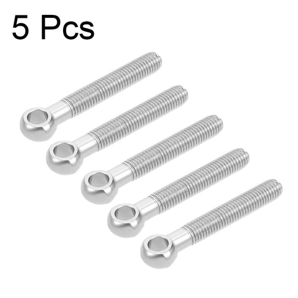 M12 x 80mm Stainless Steel Machine Shoulder Lift Eye Bolt Rigging 5pcs M12x80mm5pcs Bed