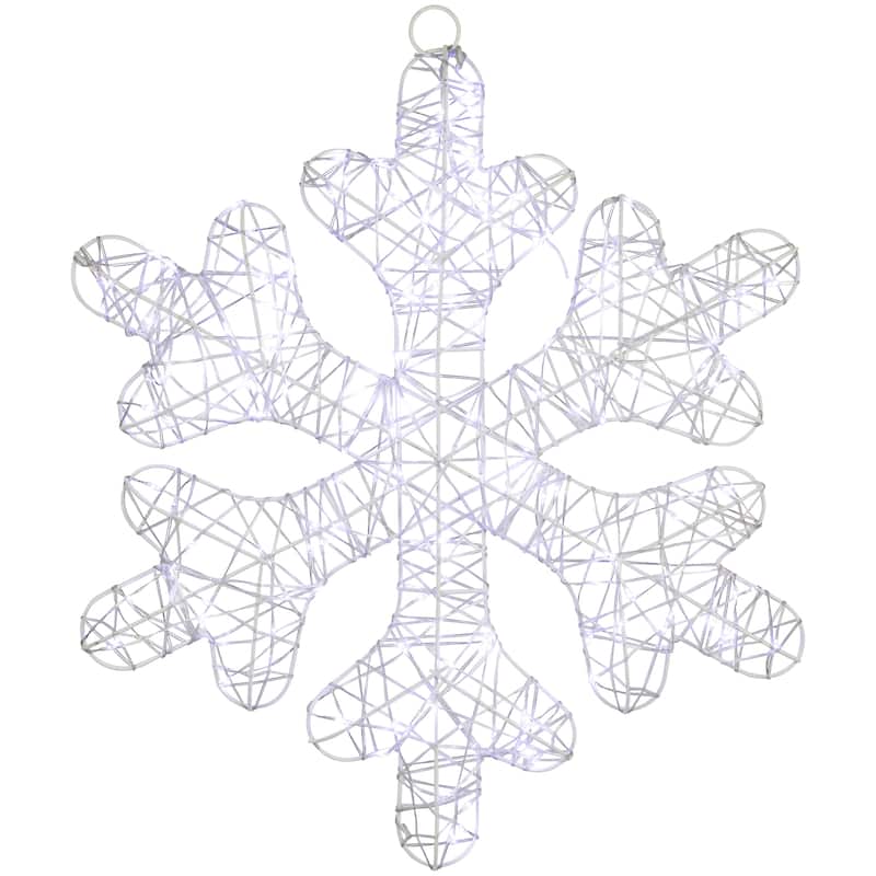 LED Lighted Twinkle Snowflake Outdoor Christmas Decoration - 23.5" - Cool White