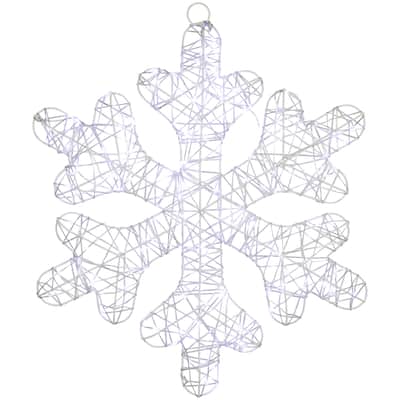 LED Lighted Twinkle Snowflake Outdoor Christmas Decoration - 23.5" - Cool White