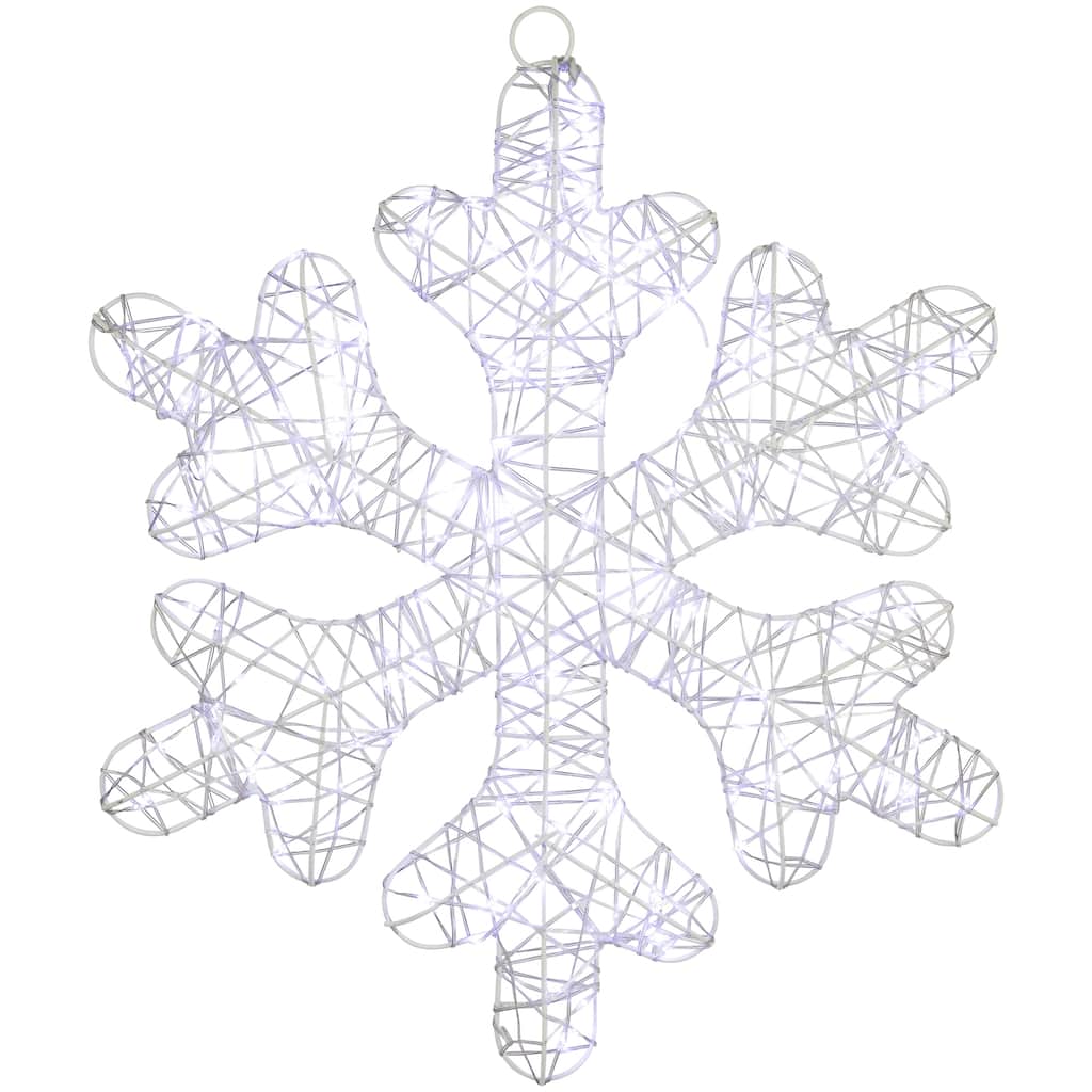 LED Lighted Twinkle Snowflake Outdoor Christmas Decoration - 23.5" - Cool White