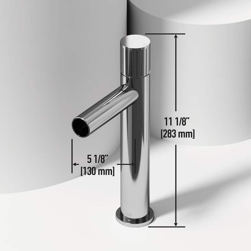 VIGO Sottile 18"L x 13"W Glass Vessel Sink and Ashford 11"H Faucet Set