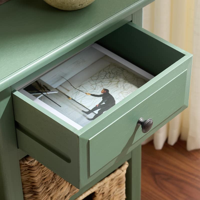 SAFAVIEH Helma Distressed Black Drawer Storage Side Table - 15" x 11.8" x 27.6" - 15"W x 12"D x 26"H