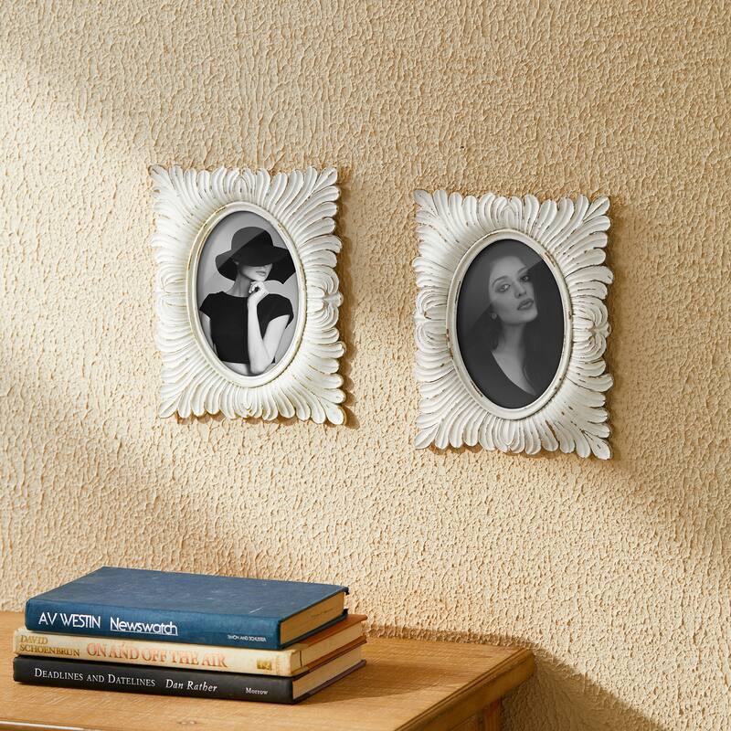 Glitzhome 4x6 Xmas Ornate Resin Wall or Tabletop Picture Frames Set of 2 or 4
