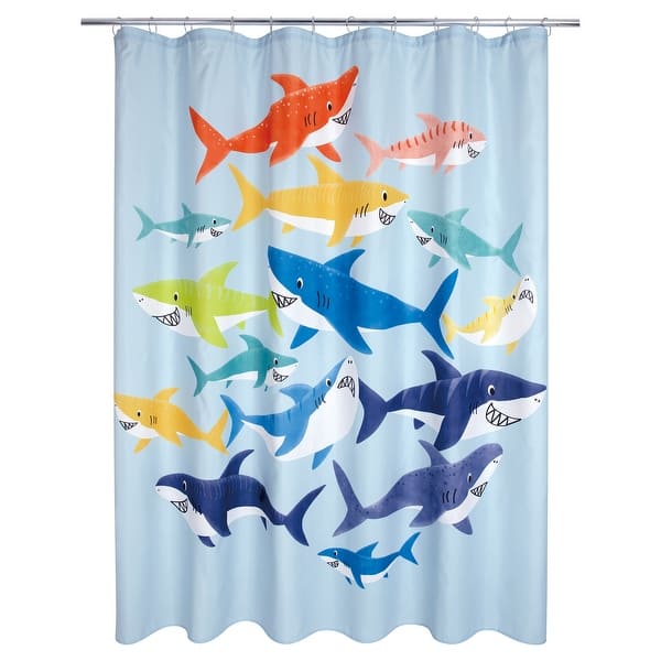 slide 2 of 5, Colorful Sharks Shower Curtain - Multi - 70x72