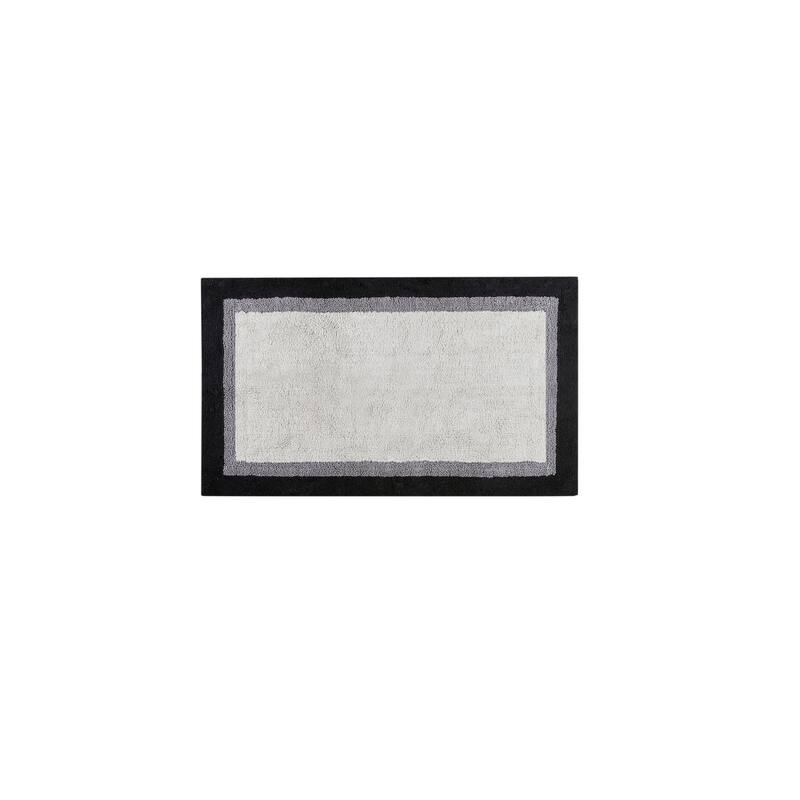 Madison Park Infinity Black Cotton Bath Rug - 27x45"