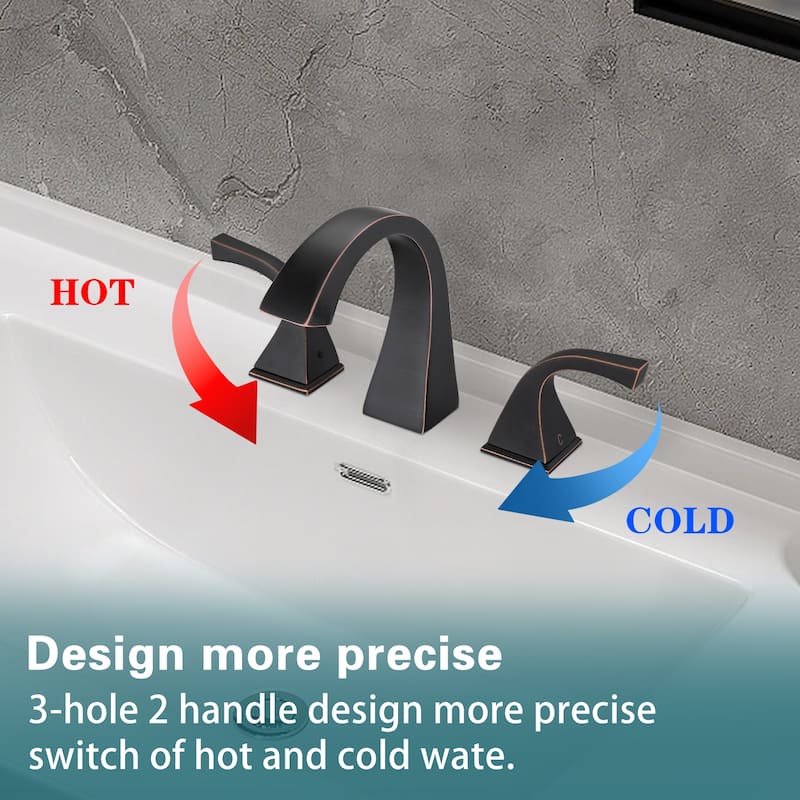 Vanityfair Double Handles Widespread Bathroom Faucet with Drain Assembly