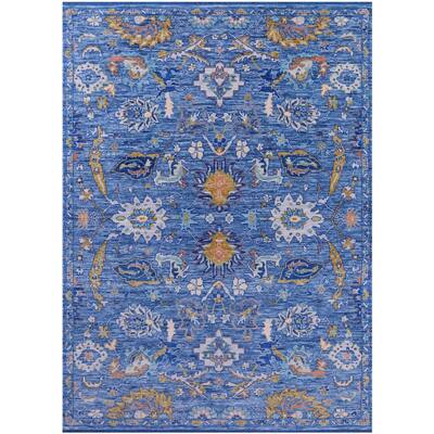 Golden Nile Blue Turkish Oushak Hand Knotted Wool Rug - 8' 10" X 12' 5"