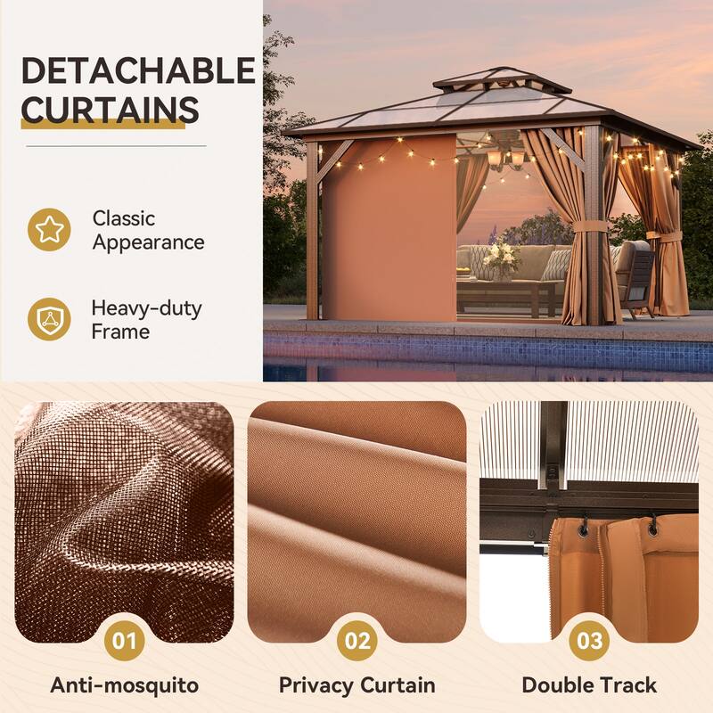 Outdoor Double Roof Hardtop Gazebo