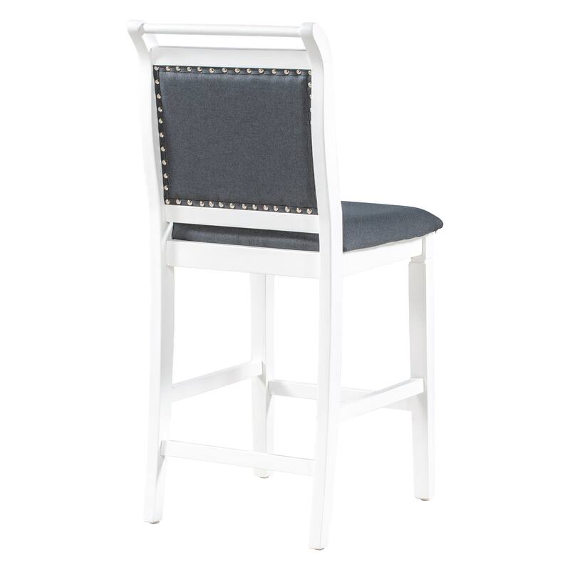 3-Piece Wood Counter Height Drop Leaf Dining Table Set with 2 Upholstered Dining Chairs for Small Place