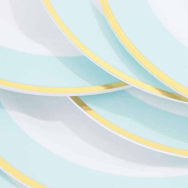 mint green plastic plates