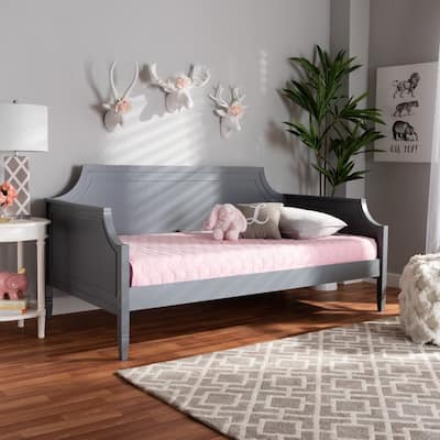 Mariana Classic and Traditional Wood Daybed-Grey or White