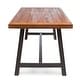 preview thumbnail 44 of 48, Linden Outdoor 6 Piece Rustic Iron and Acacia Wood Dining Set by Christopher Knight Home