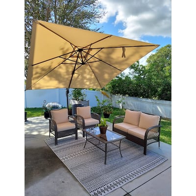 PURPLE LEAF 10 x 13 ft 360 Degree Rotation Patio Umbrella