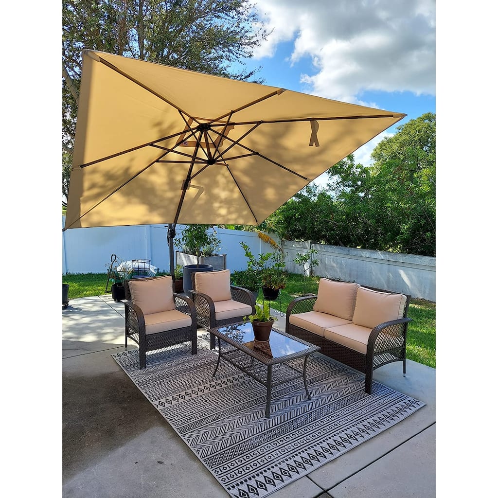 PURPLE LEAF 10 x 13 ft 360 Degree Rotation Patio Umbrella