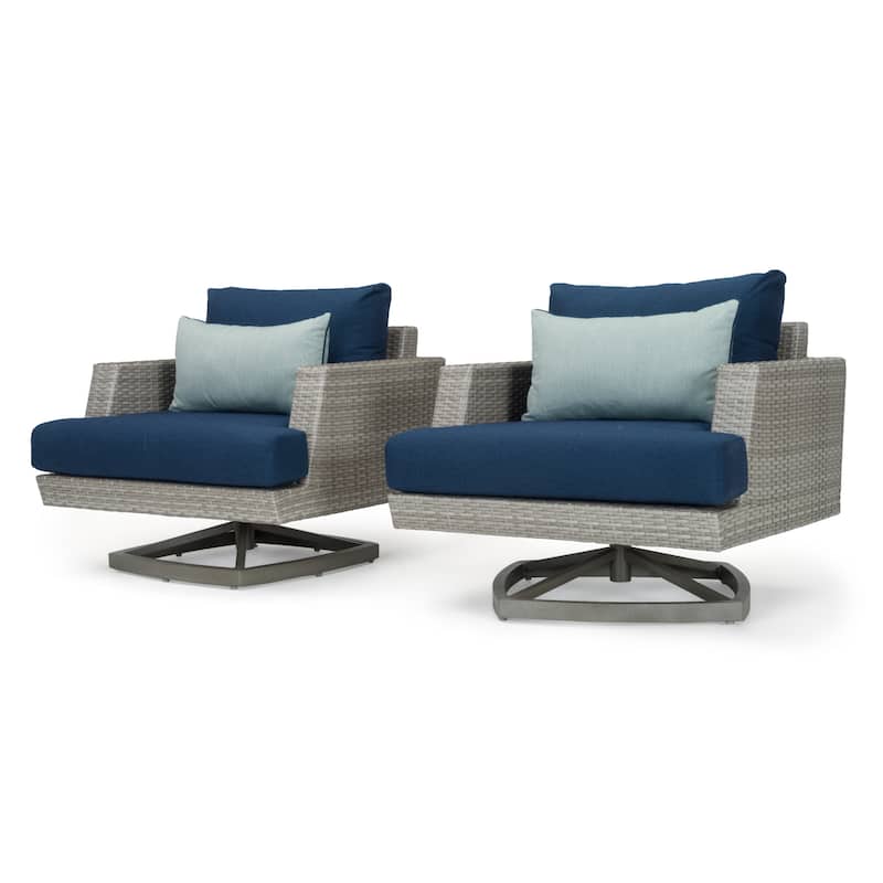 Portofino Casual 2 Piece Sunbrella Outdoor Patio Motion Club Chairs