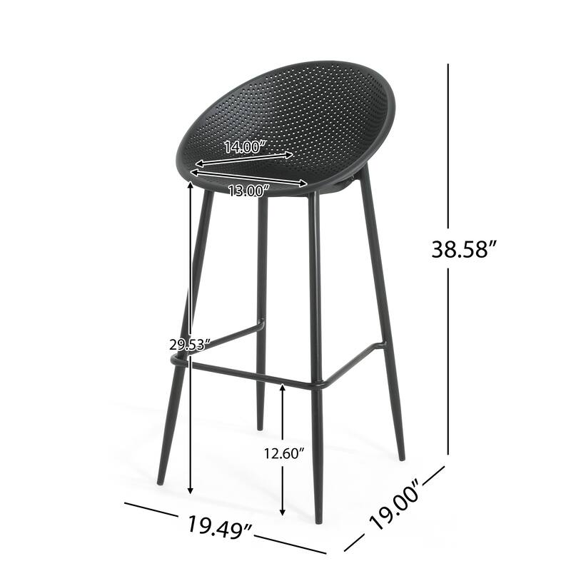 Gable Outdoor/Indoor Modern 26-inch Height Barstools (Set of 2) by Christopher Knight Home