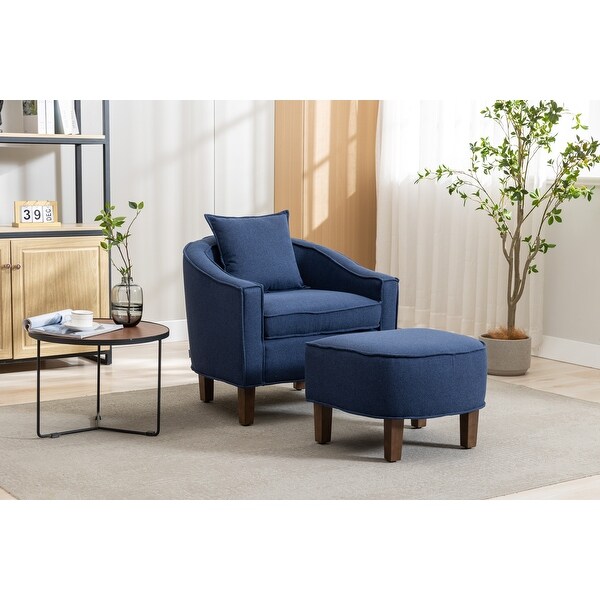 Mid century accent chair with ottoman sales