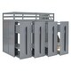 preview thumbnail 10 of 18, Gray Twin Size Solid Wood Modern Loft Bed with Two-Tone Storage Stairs and Pull-Out Wardrobes