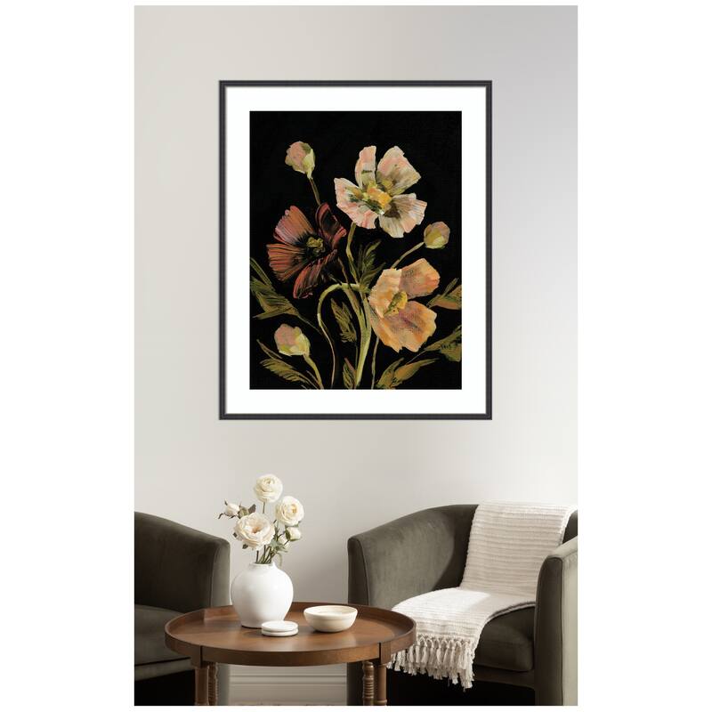 Kate and Laurel Framed Art Moody Floral 5 by Annie Quigley