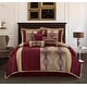 preview thumbnail 13 of 22, Grand Avenue Daniella 7-Piece Modern Geometric Comforter Set Wine/Gold - California King