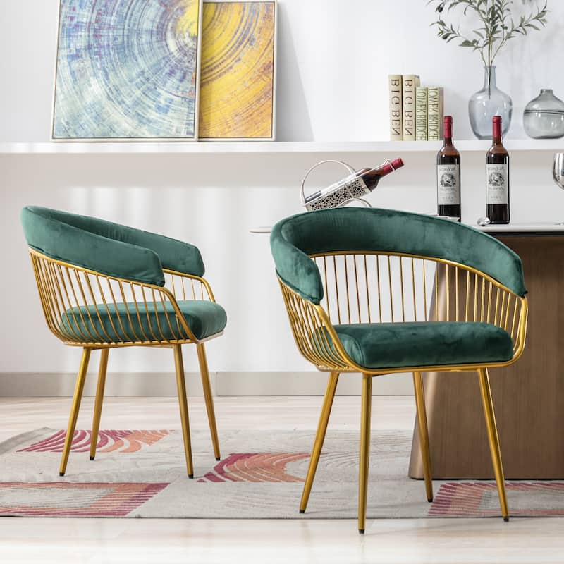XINMICS Modern Dining Chair, Velvet Back Armchair for Living Room/Study, Set of 2/4/6