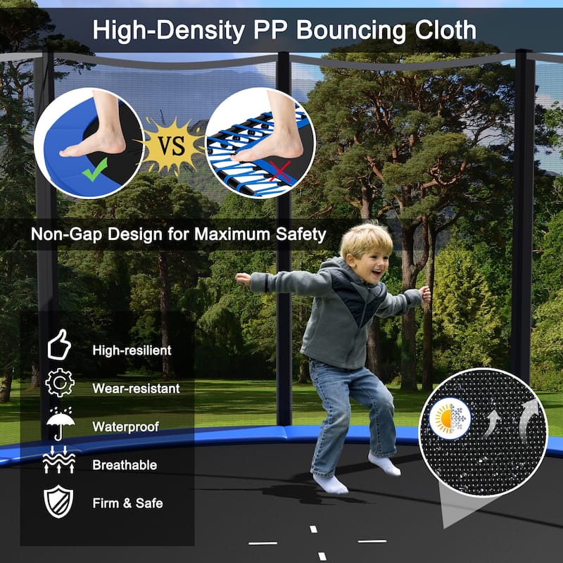 8/10/12/14/15/16 FT Outdoor Trampoline Bounce Combo W/Closure Net