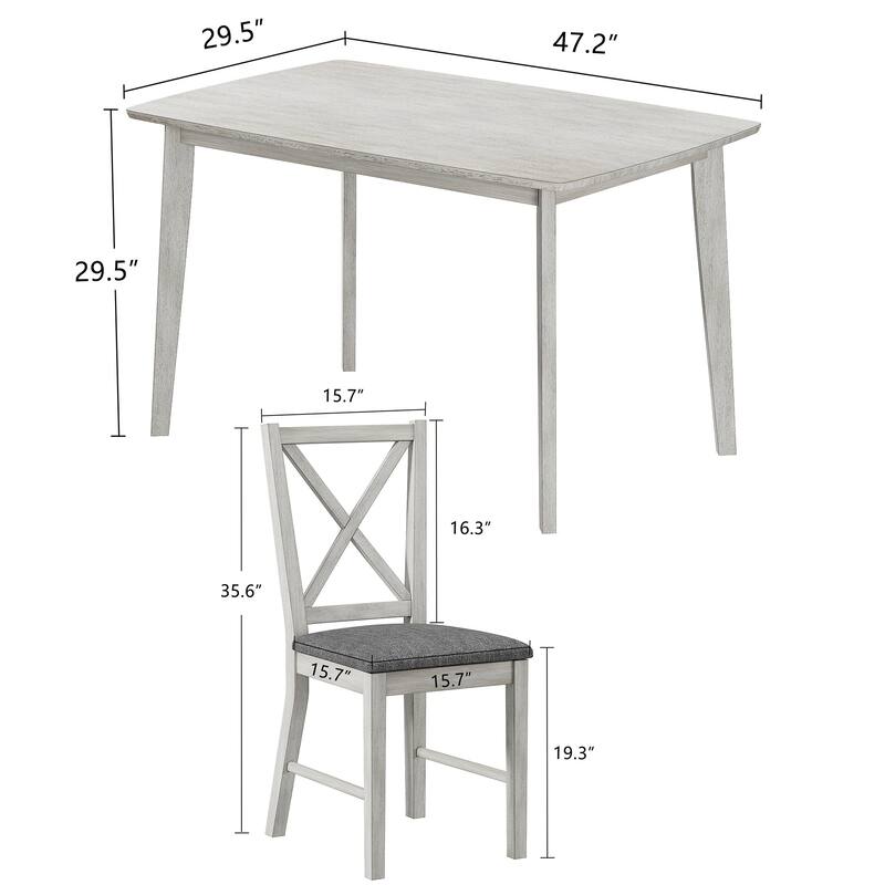 Javlergo Kitchen Table and Chairs for 4/6 Dining Room Table Set,Wood Elegant Kitchen Sets