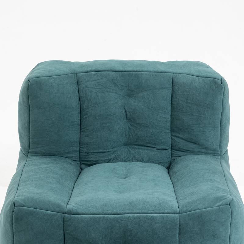 Fluffy Bean Bag Chair Soft Lazy Sofa Chair with Ottoman