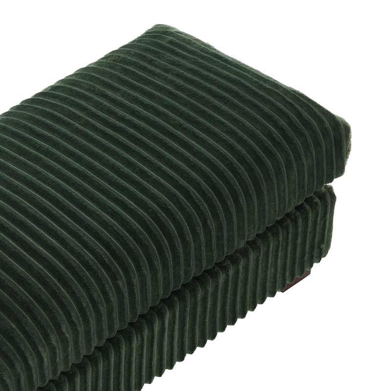 Modern Interior Rectangle Faux Fur Ottoman