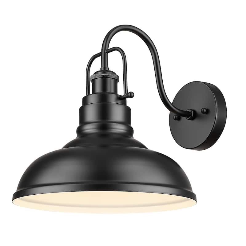 Exterior Outdoor Wall Sconce Farmhouse Barn Light - 1-Pack/Medium - Black