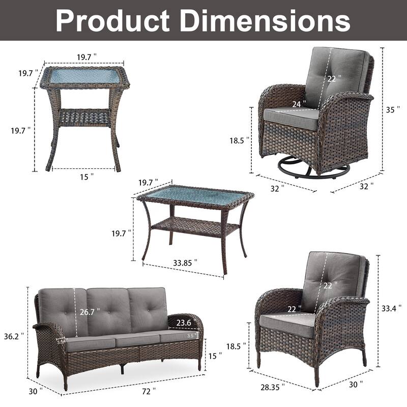 Gymojoy Outdoor Wicker Patio Furniture Sofa & Chair Set - Luxurious Comfort, Weather-Resistant