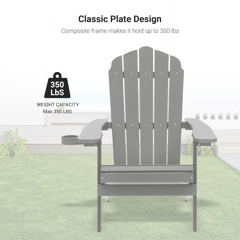Bonosuki Set of 2 Folding Adirondack Chair Patio Fire Pit Chair