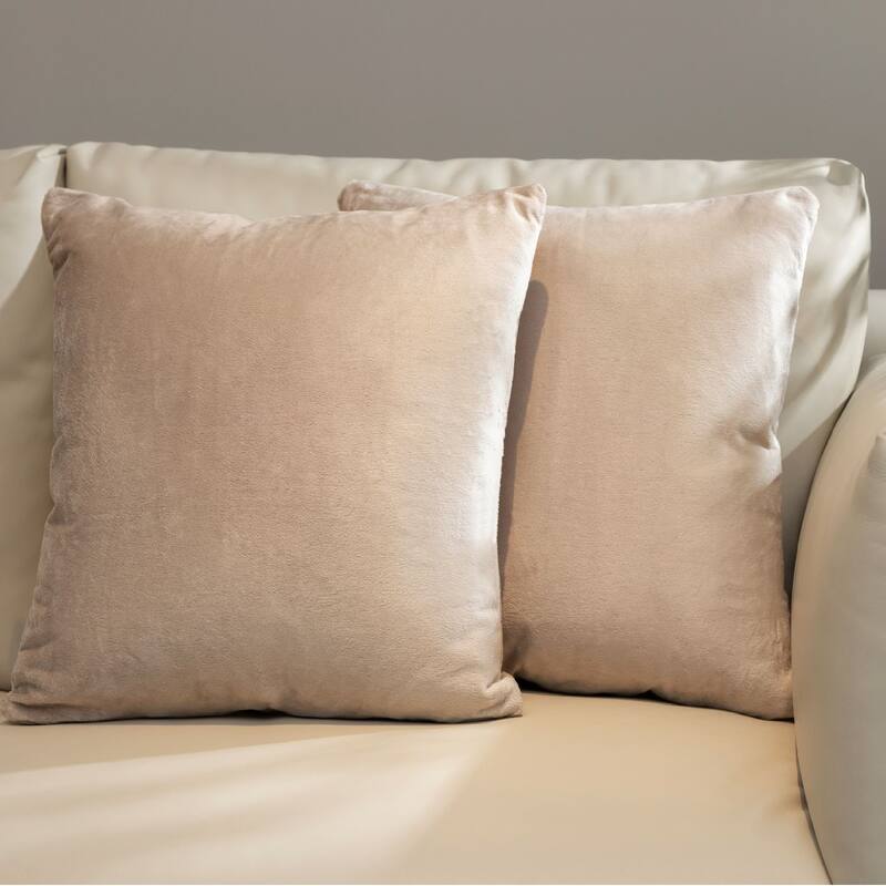 Cheer Collection Set of 2 Hollow Fiber Filled Couch Pillows - 22x22 - Taupe