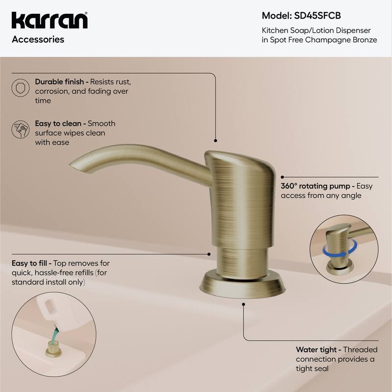 Karran SD45 Kitchen Soap/Lotion Dispenser