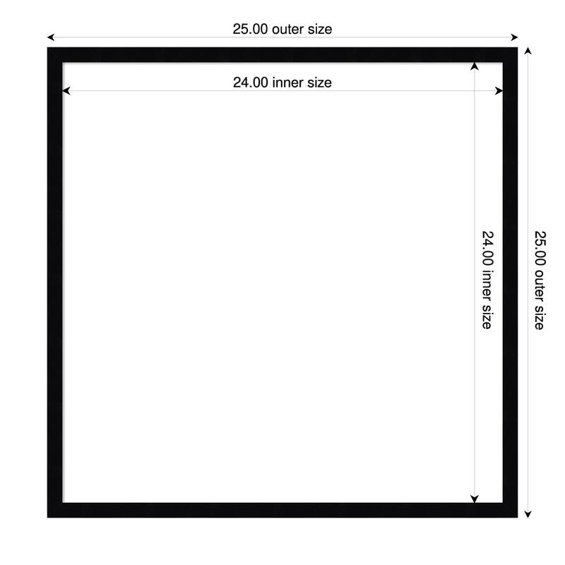 Amanti Art Svelte Clay Grey Framed Dry Erase Magnetic Board - 25 x 25 in - Svelte Noir Black
