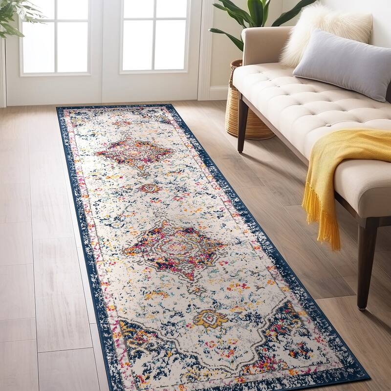 World Rug Gallery Caen Bohemian Medallion Area Rug - 2' x 7' - Runner