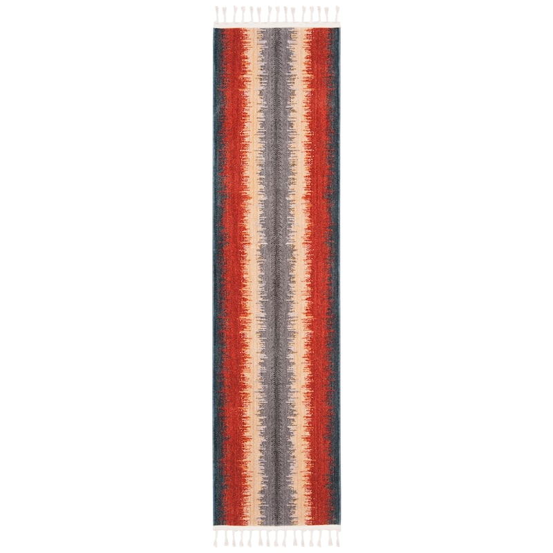 SAFAVIEH Farmhouse Nili Boho Stripe Rug with Tassels