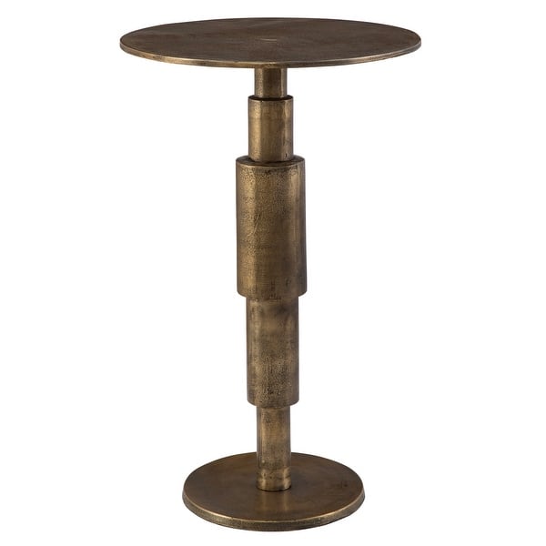 slide 2 of 4, Uttermost 22994 Descend 14" Wide Aluminum Accent Table Antique Gold