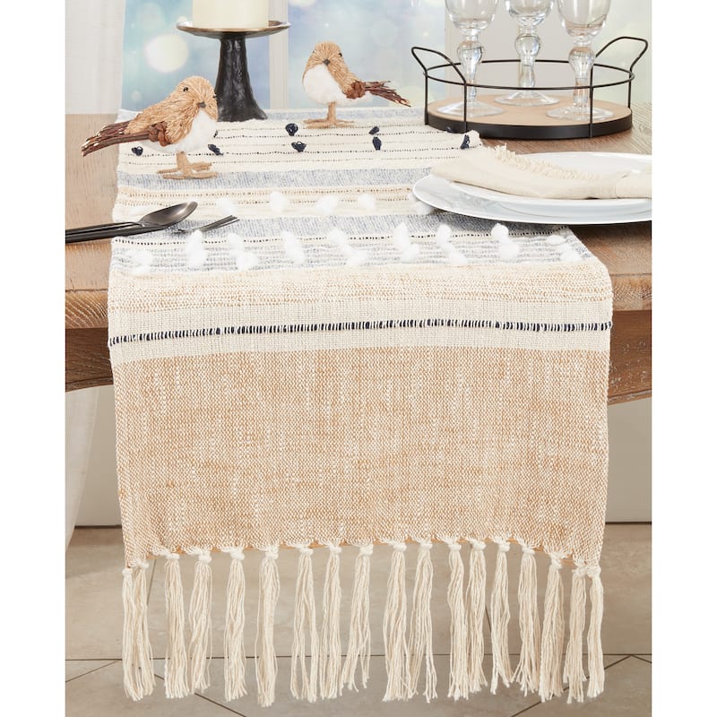 Modern Sophistication Woven Textured Stripe Table Runner - 16"x72"