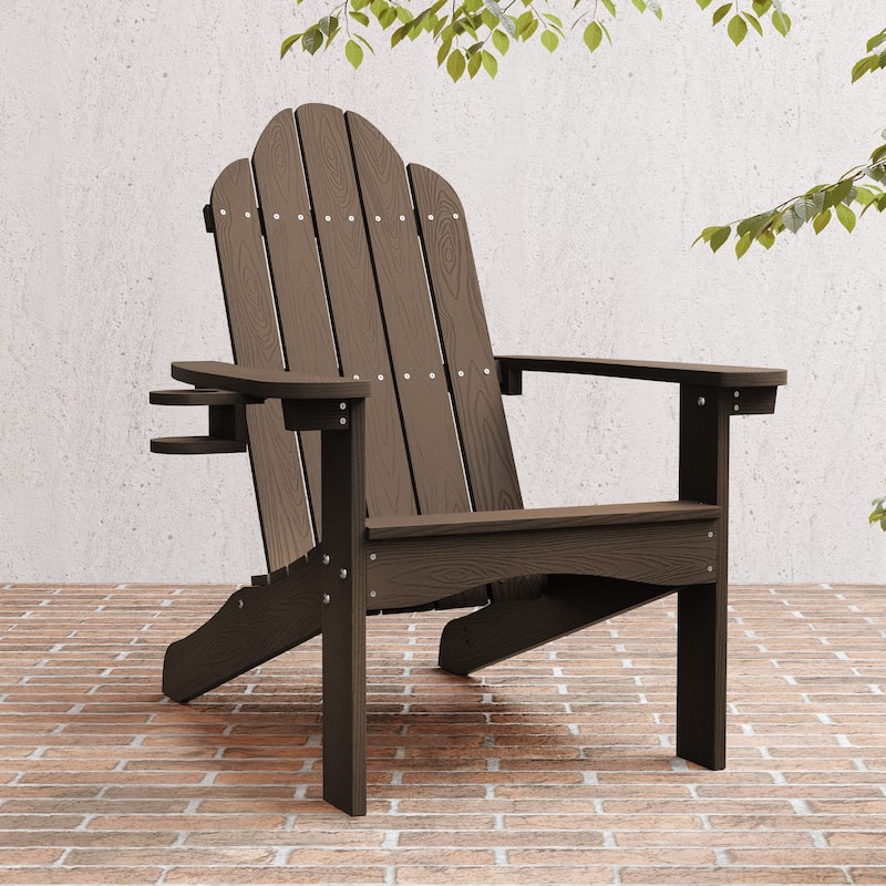 LUE BONA Plastic Poly Weather Resistant Outdoor Patio Adirondack Chair 1-Pack - 35"D x 30"W x 36.2"H
