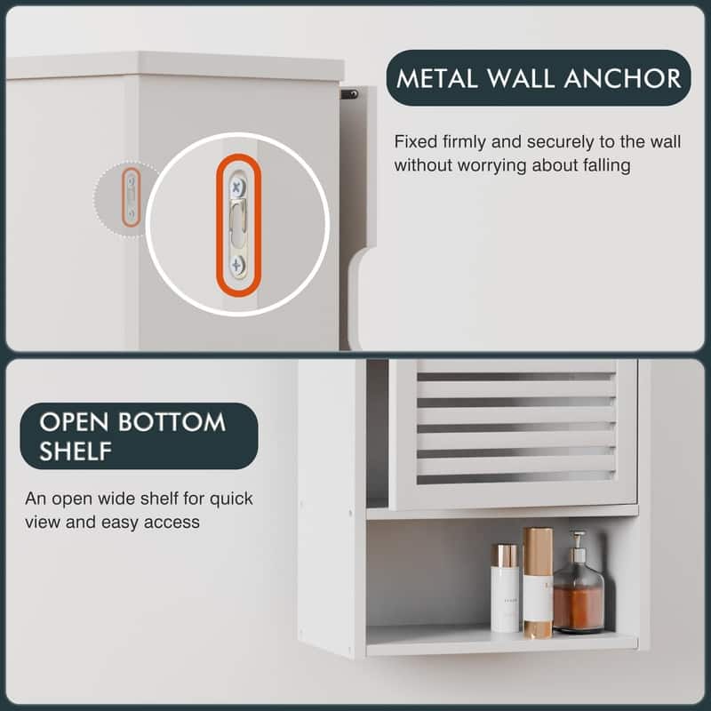 Bathroom Storage Cabinet Wall Mounted - 7.87"D x 15.75"W x 23.62"H