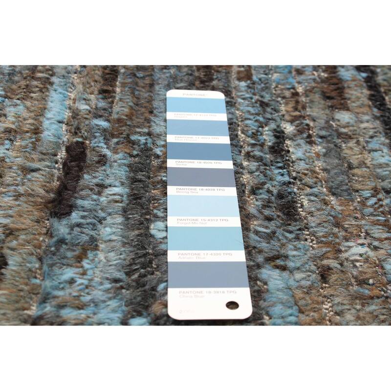 ECARPETGALLERY Hand-knotted Tangier Blue Wool Rug - 3'1 x 7'8