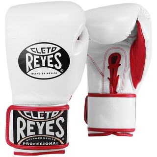 Cleto Reyes Lace Up Hook and Loop Hybrid Boxing Gloves - White