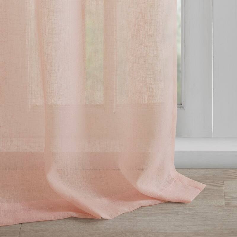 Floral Embellished Cuff Tab Top Solid Curtain Panel