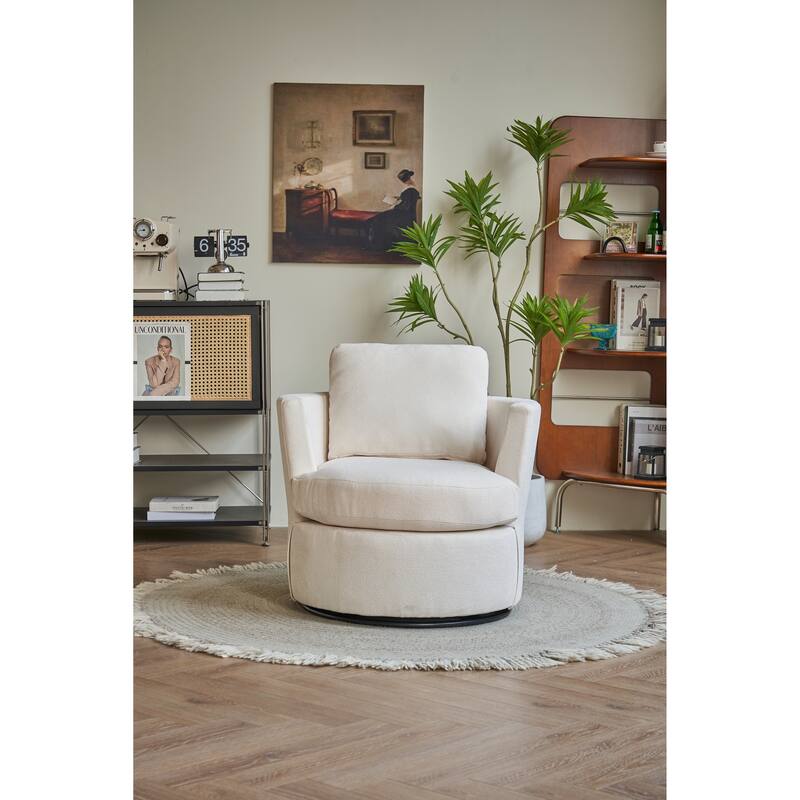 29.5" Polyester Swivel Arm Chair